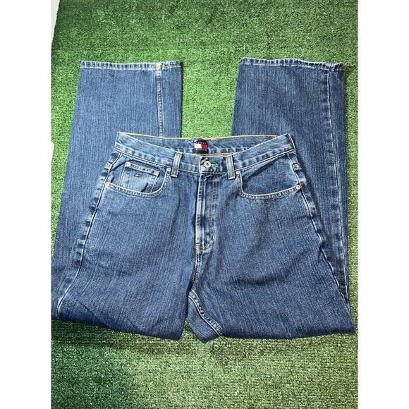 Vintage Tommy Hilfiger Jeans Men 31x32 Straight Leg Baggy fit Y2K - Picture 1 of 15